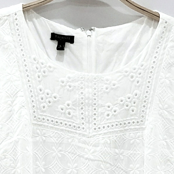 NEW Talbots Embroidered Eyelet Sheath Sleeveless White Dress sz 6P - Picture 6 of 16